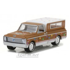 37120D-GRL CHEVROLET C10 with Camper Shell 1972 Brown/White